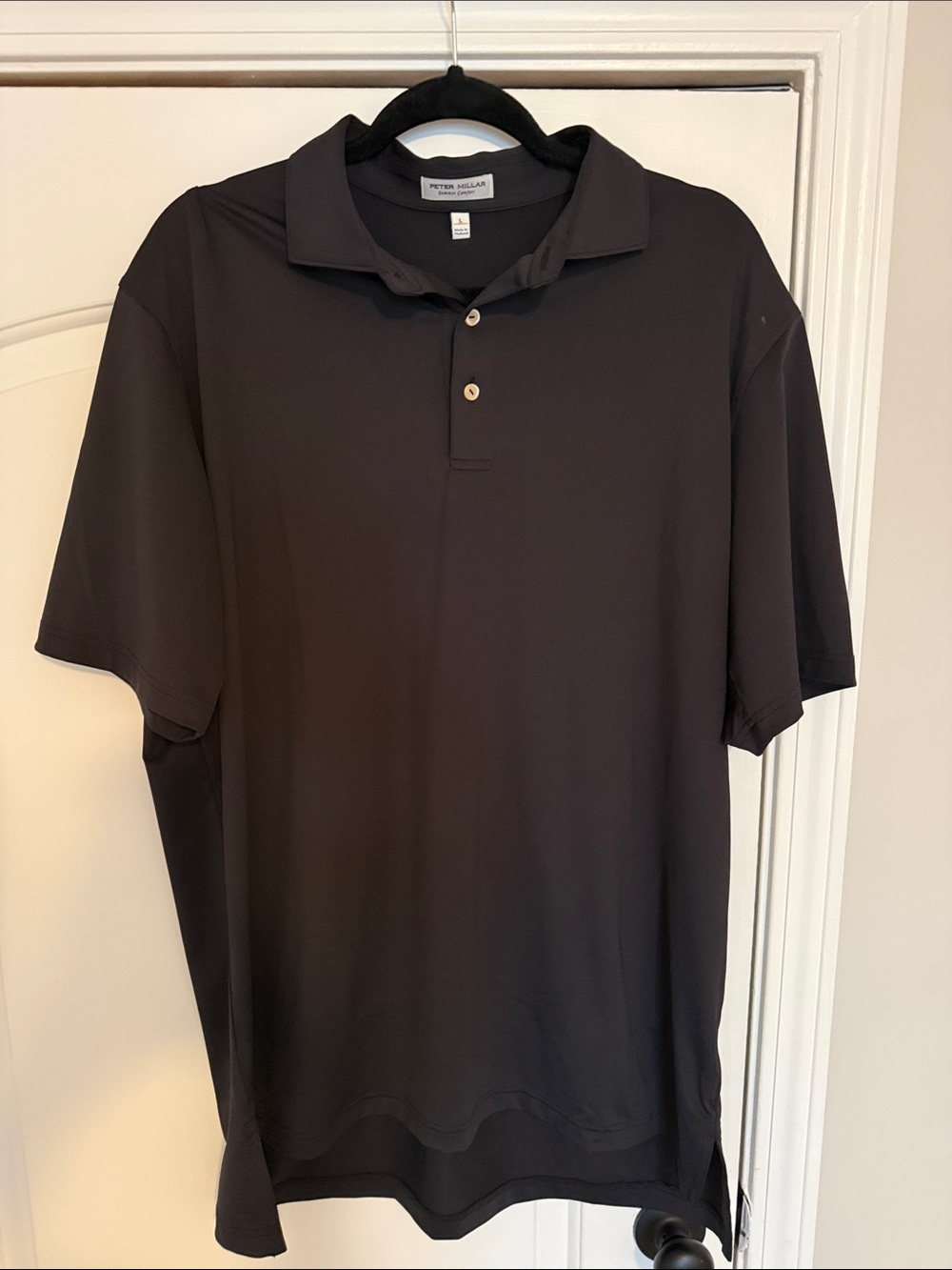 Peter Millar Black Short-Sleeve Polo- Summer Comfort
